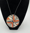 Hand-painted ceramic pendant by Marie Miller