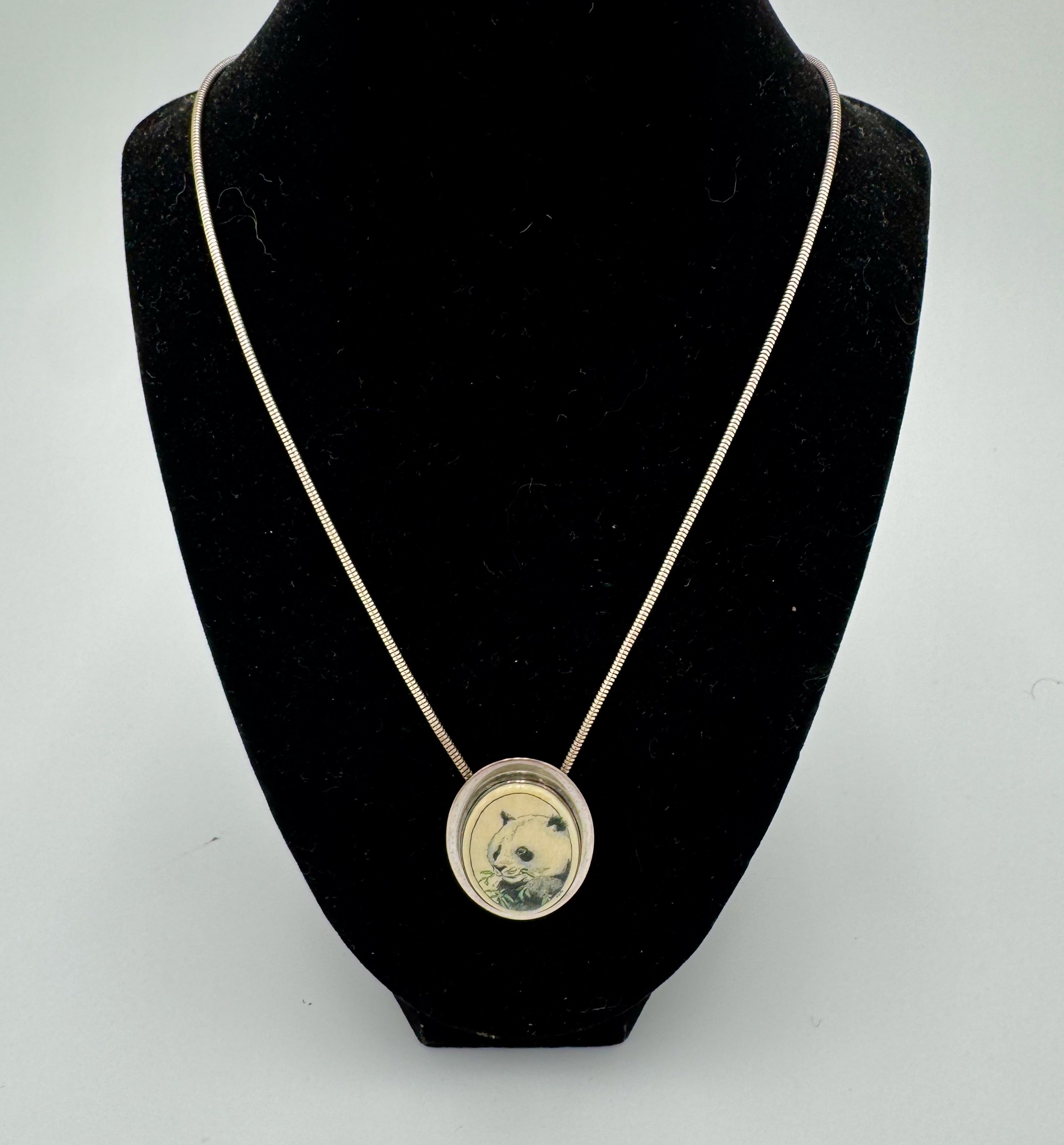 Sterling Silver Panda Pendant