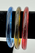 Set of 3 Vintage Glass Bangles Blue Red Amber – Strong Museum Provenance