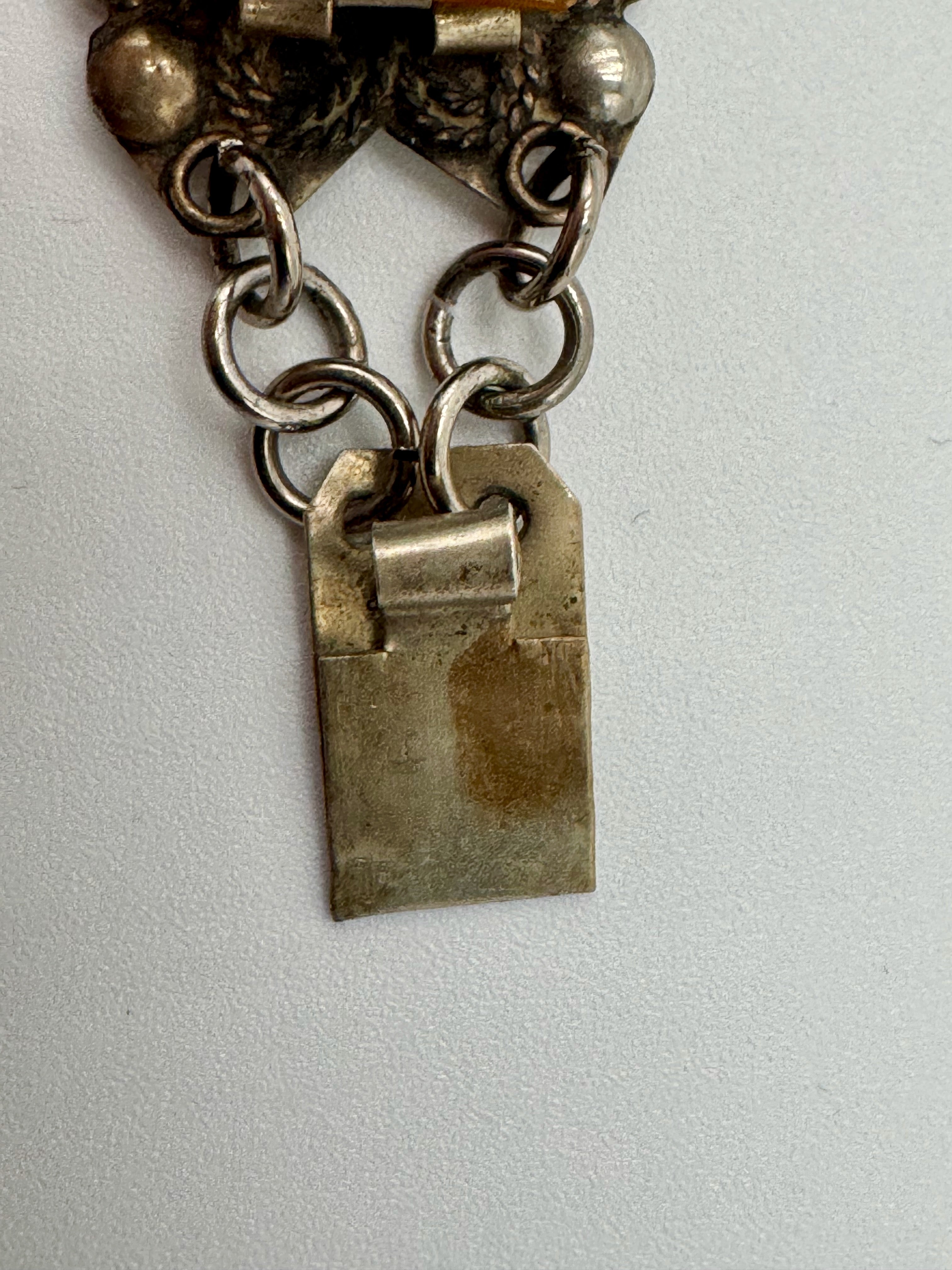 Vintage Mexico Sterling Silver 925 Bracelet Art Deco Style Panel Link