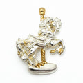 Vintage Gorham Sterling Silver Carousel Horse Brooch – Two-Tone Merry-Go-Round Pin