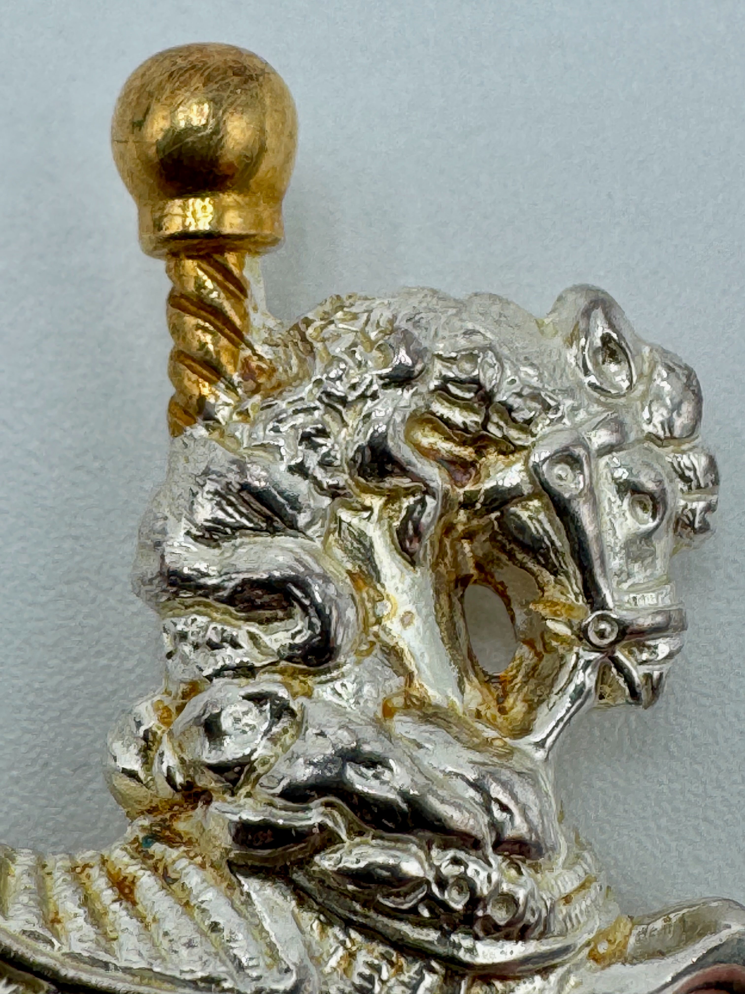 Vintage Gorham Sterling Silver Carousel Horse Brooch – Two-Tone Merry-Go-Round Pin