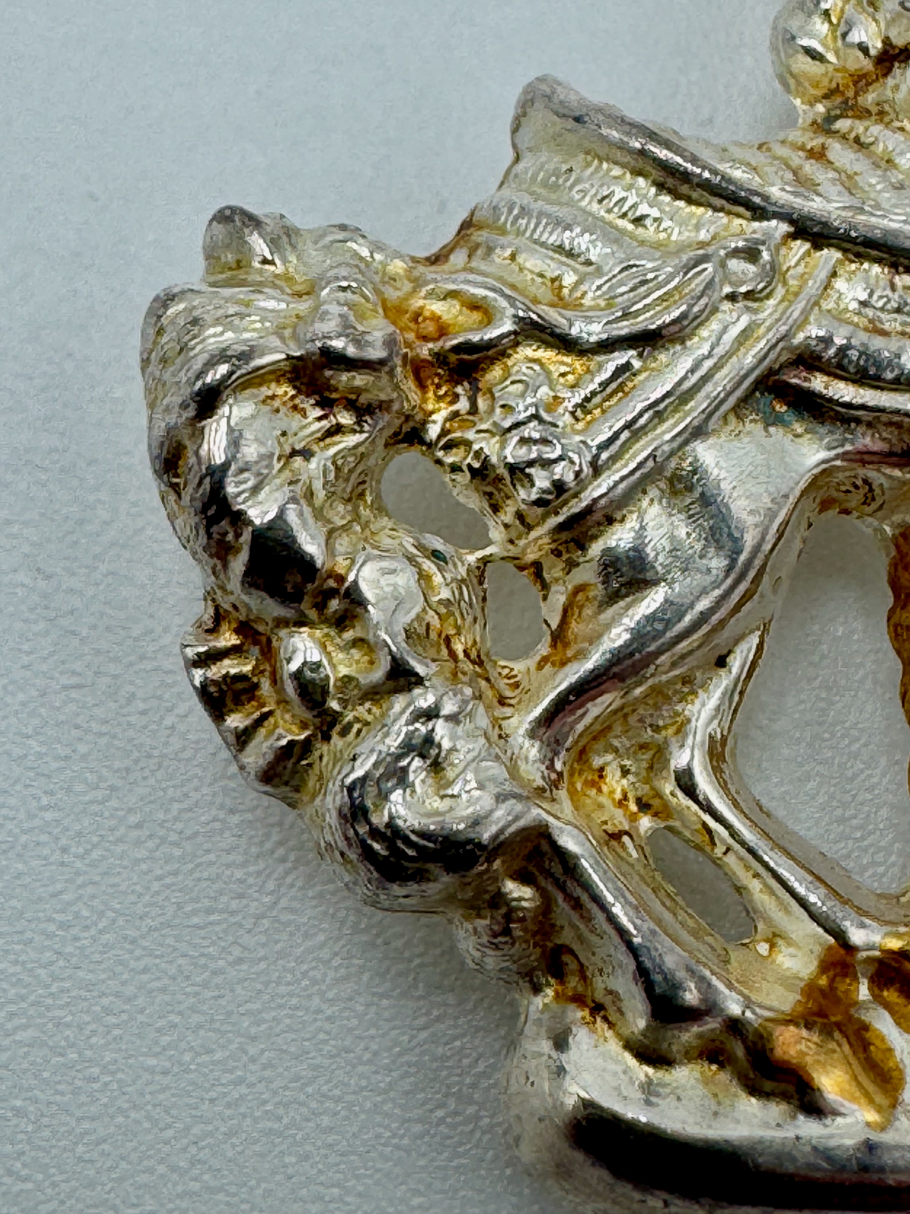Vintage Gorham Sterling Silver Carousel Horse Brooch – Two-Tone Merry-Go-Round Pin