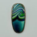 Vintage Orient & Flume Sterling Silver Pendant – 1979 Signed Art Glass Swirl Necklace
