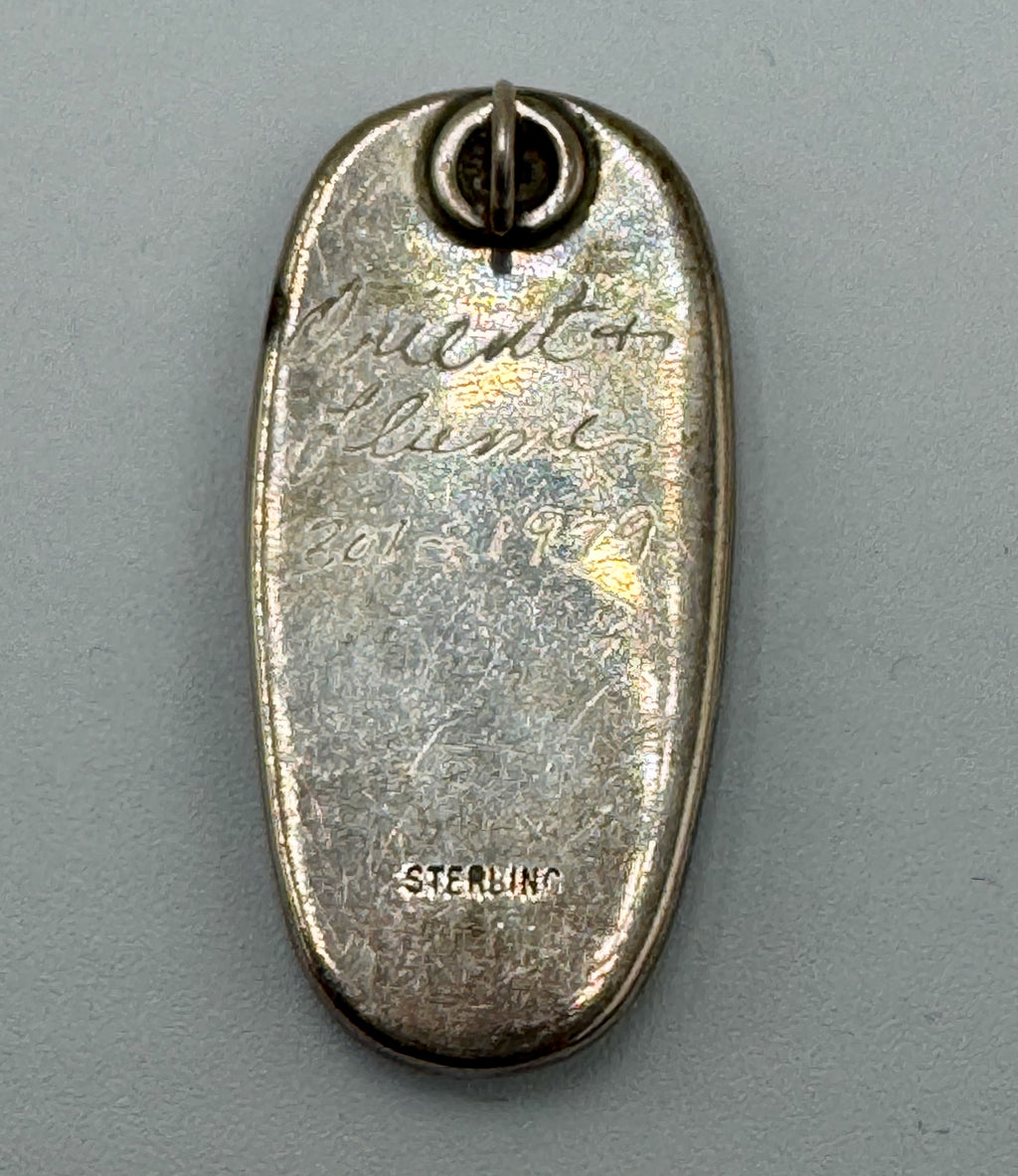 Vintage Orient & Flume Sterling Silver Pendant – 1979 Signed Art Glass Swirl Necklace