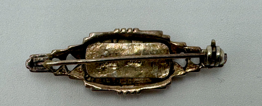 Vintage Italian Sterling & Mother-of-Pearl Brooch
