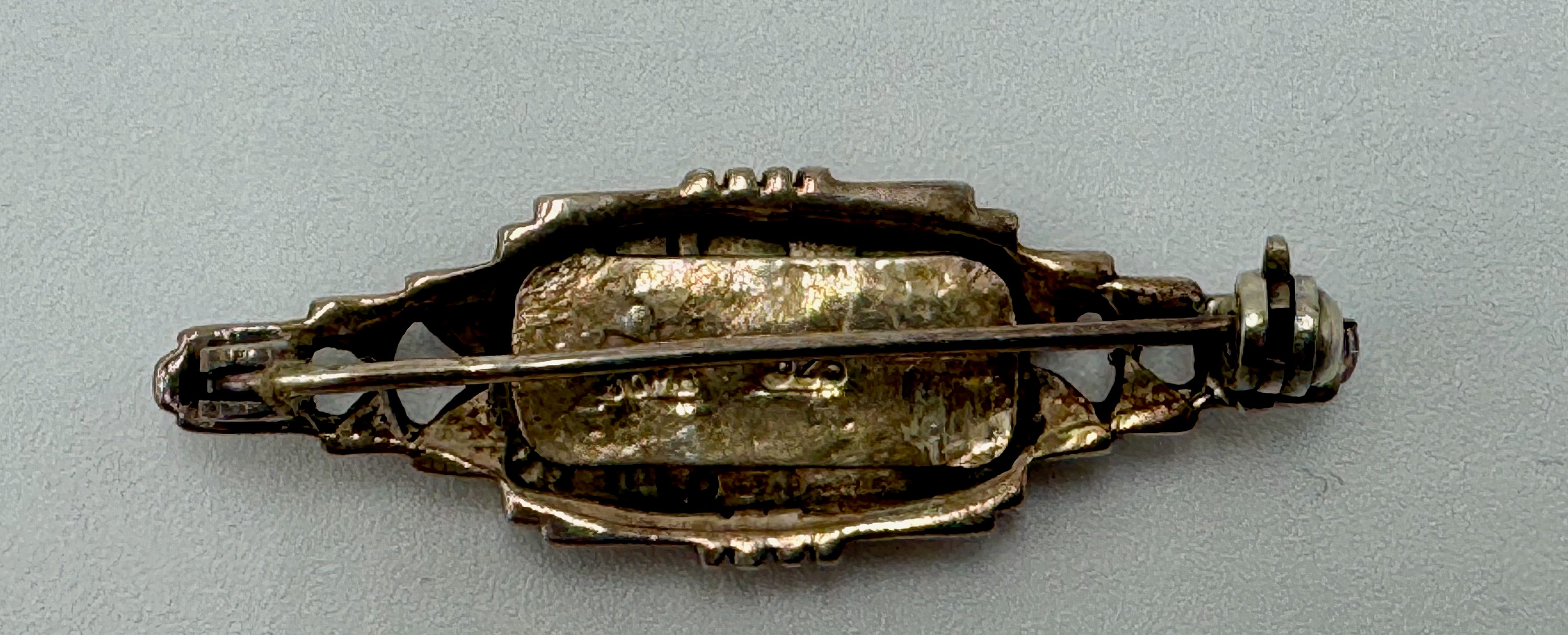 Vintage Italian Sterling & Mother-of-Pearl Brooch