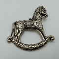 Vintage Sterling Silver Rocking Horse Brooch – Jezlaine, Whimsical Equestrian Gift