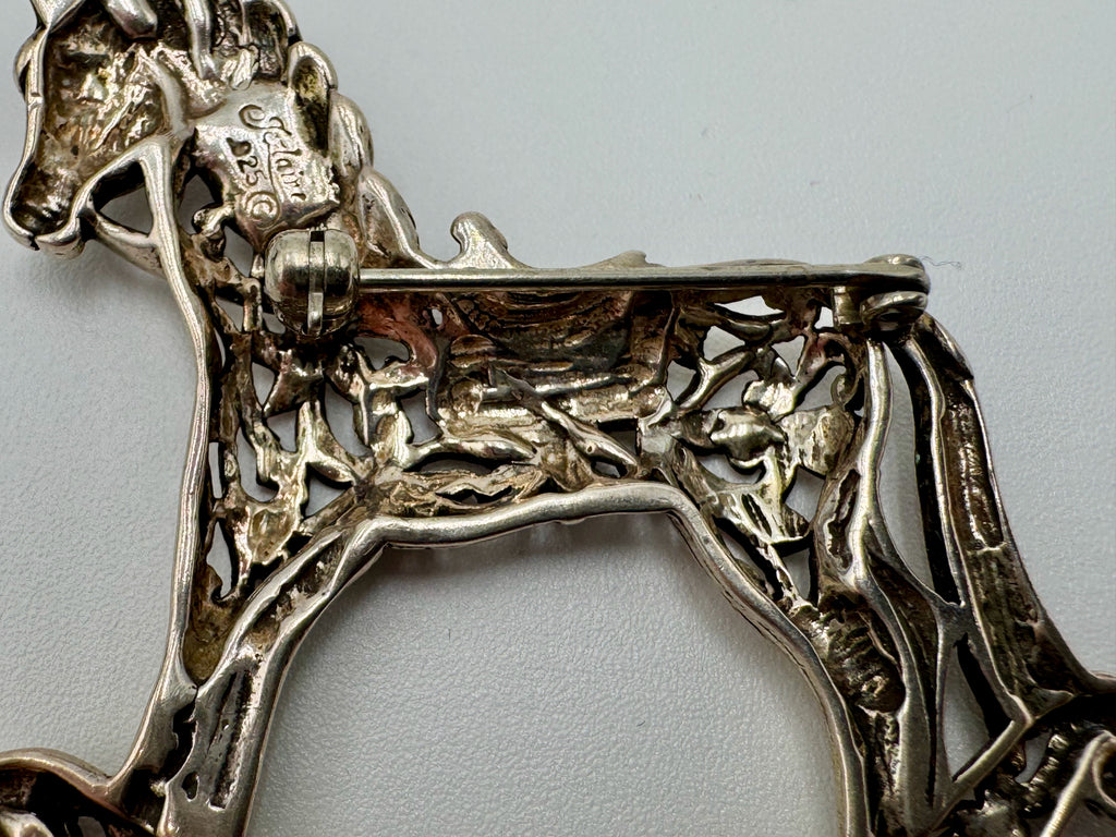 Vintage Sterling Silver Rocking Horse Brooch – Jezlaine, Whimsical Equestrian Gift