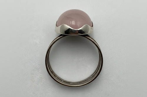 Don Haynes Vintage Sterling Ring – Blush Stone Statement Ring (Size 6)