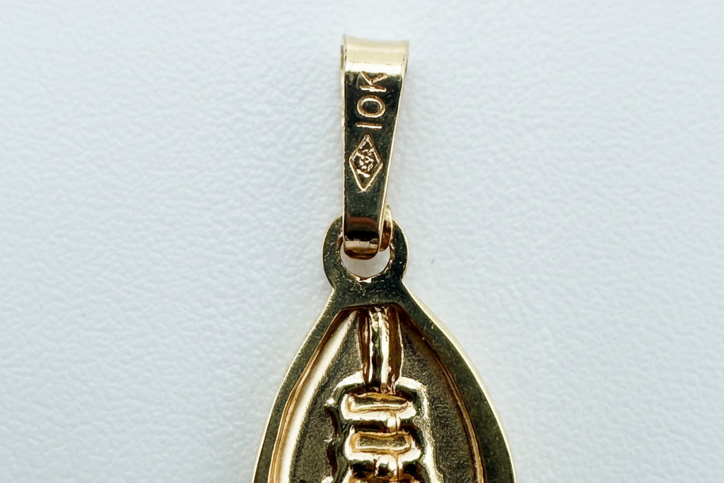 Vintage 10K Gold Football Pendant with Diamond Accent – Petite Sports Charm