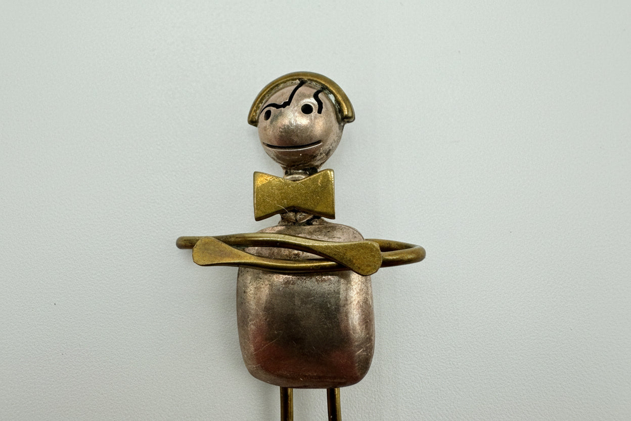 Vintage Taxco Sterling Silver Figural Brooch – Modernist Whimsical Man Pin