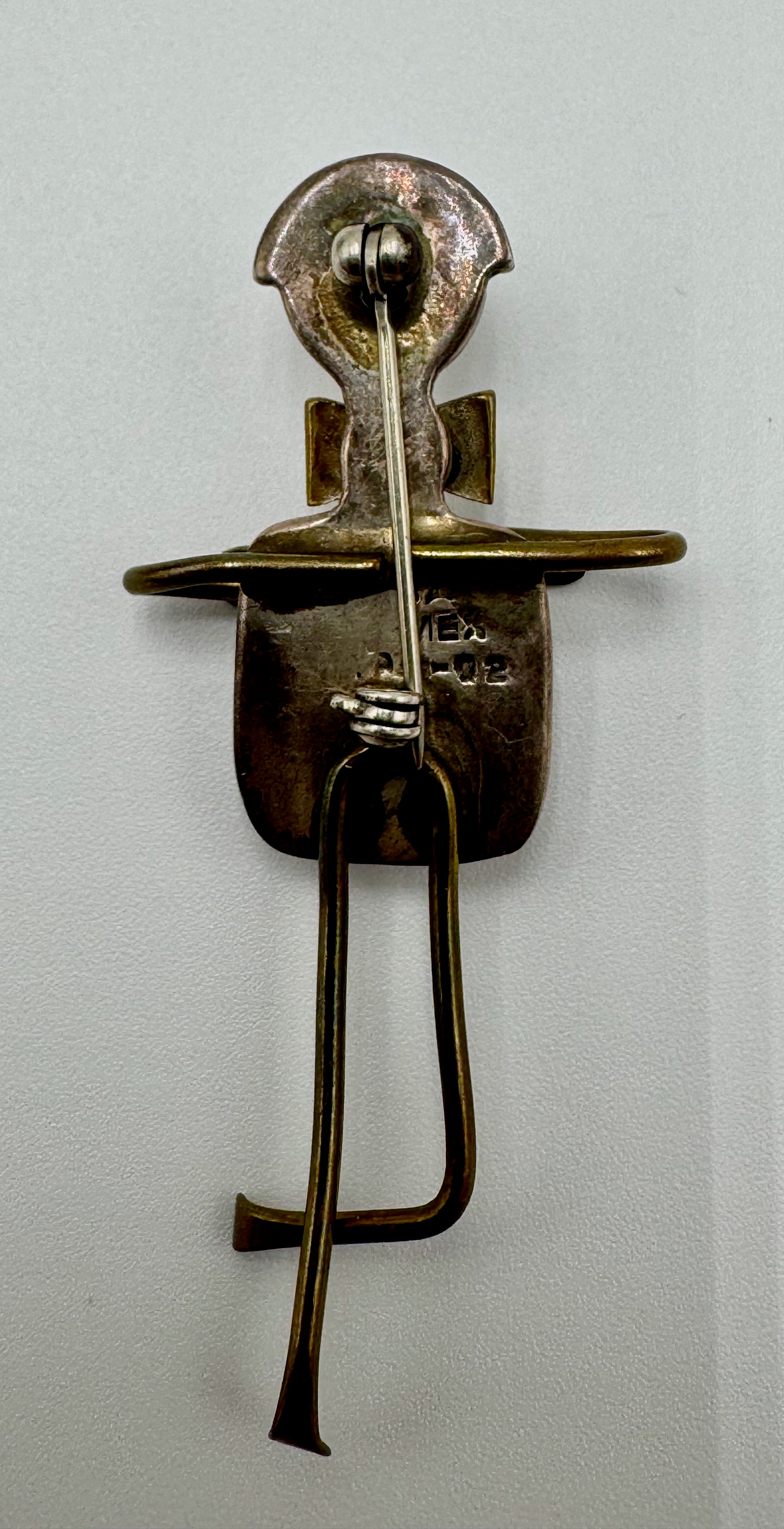 Vintage Taxco Sterling Silver Figural Brooch – Modernist Whimsical Man Pin