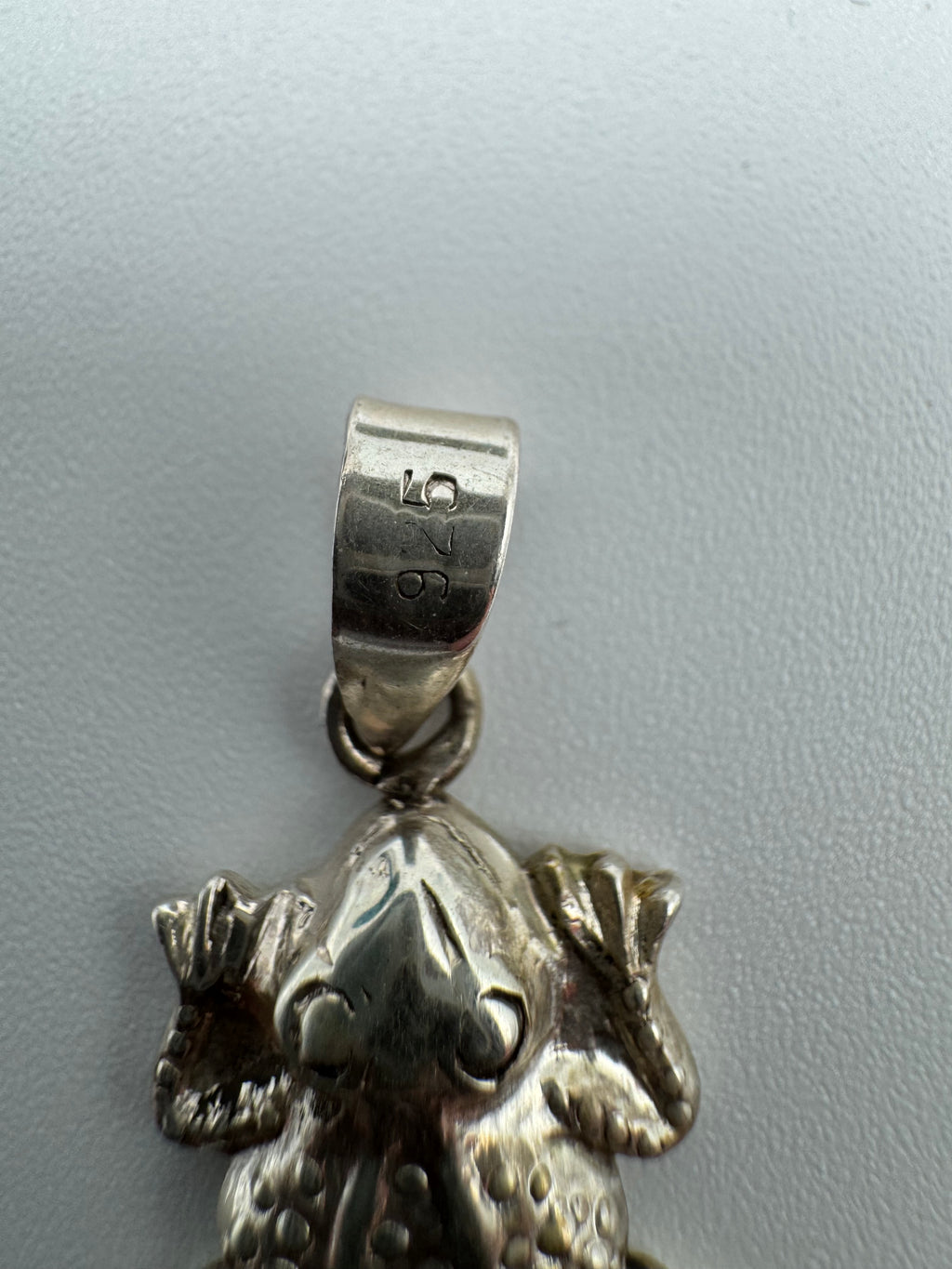 Vintage Sterling Silver Frog Pendant – Detailed Figural Frog Charm 925