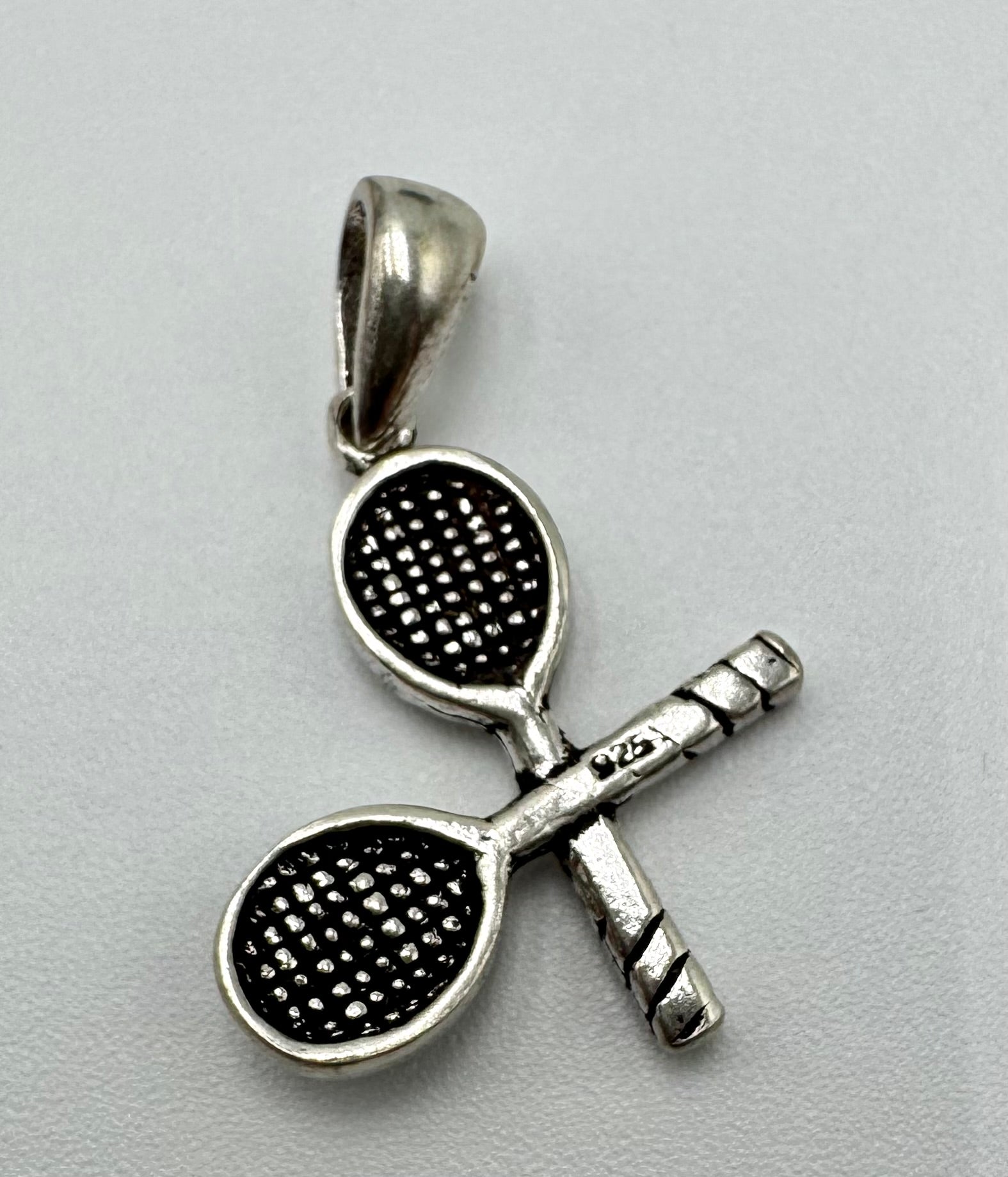 Sterling Silver Tennis Racket Pendant 925 with Ball – Vintage Sports Charm