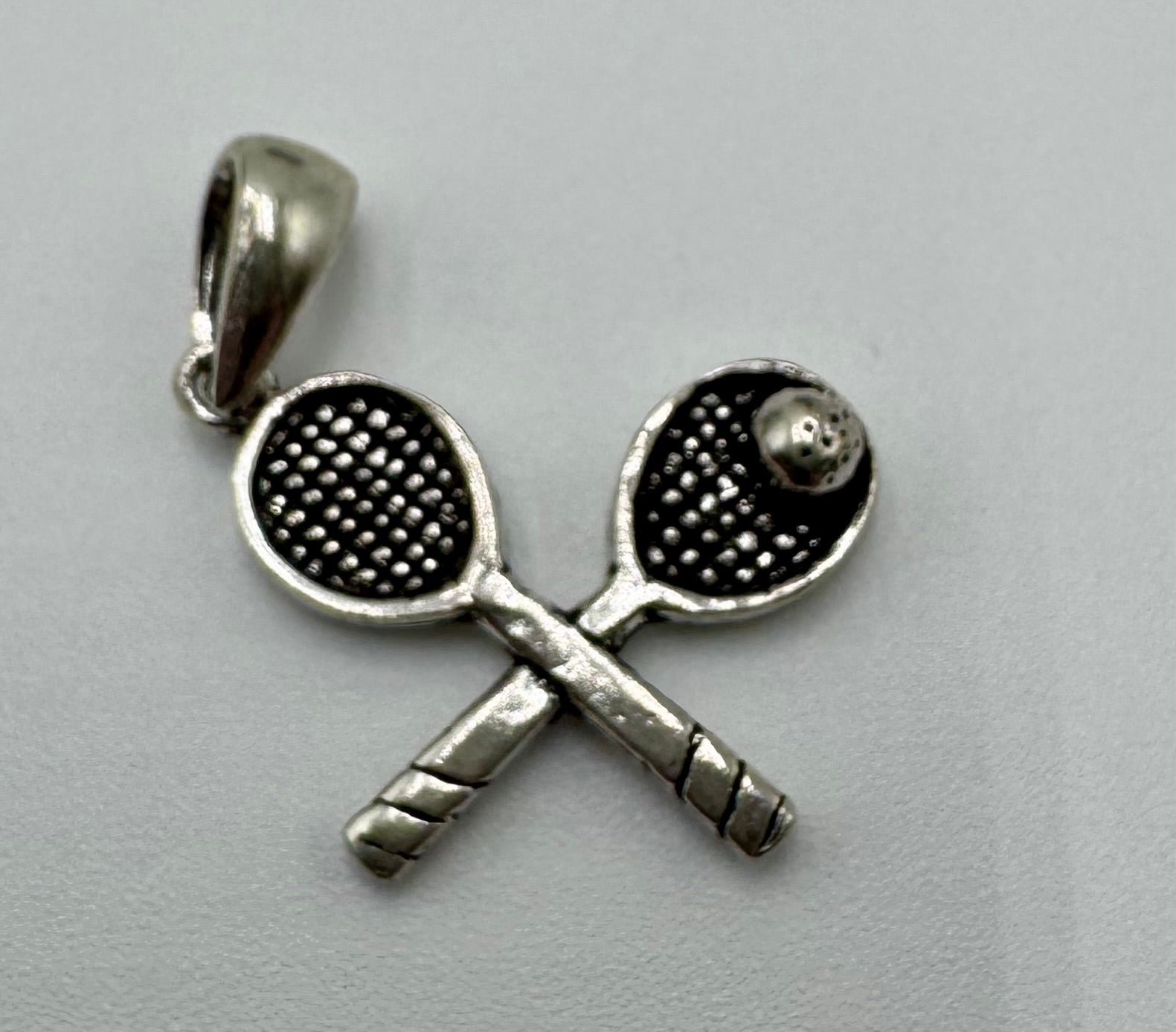 Sterling Silver Tennis Racket Pendant 925 with Ball – Vintage Sports Charm