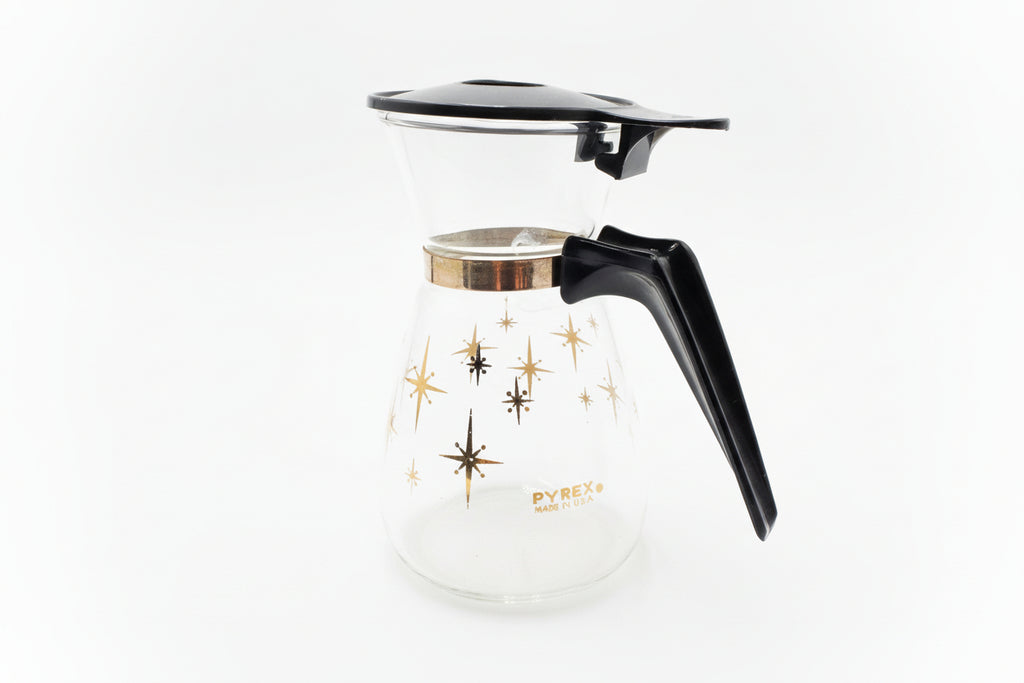 Vintage Pyrex Atomic Starburst Mini Coffee Pot – Mid-Century Retro Charm