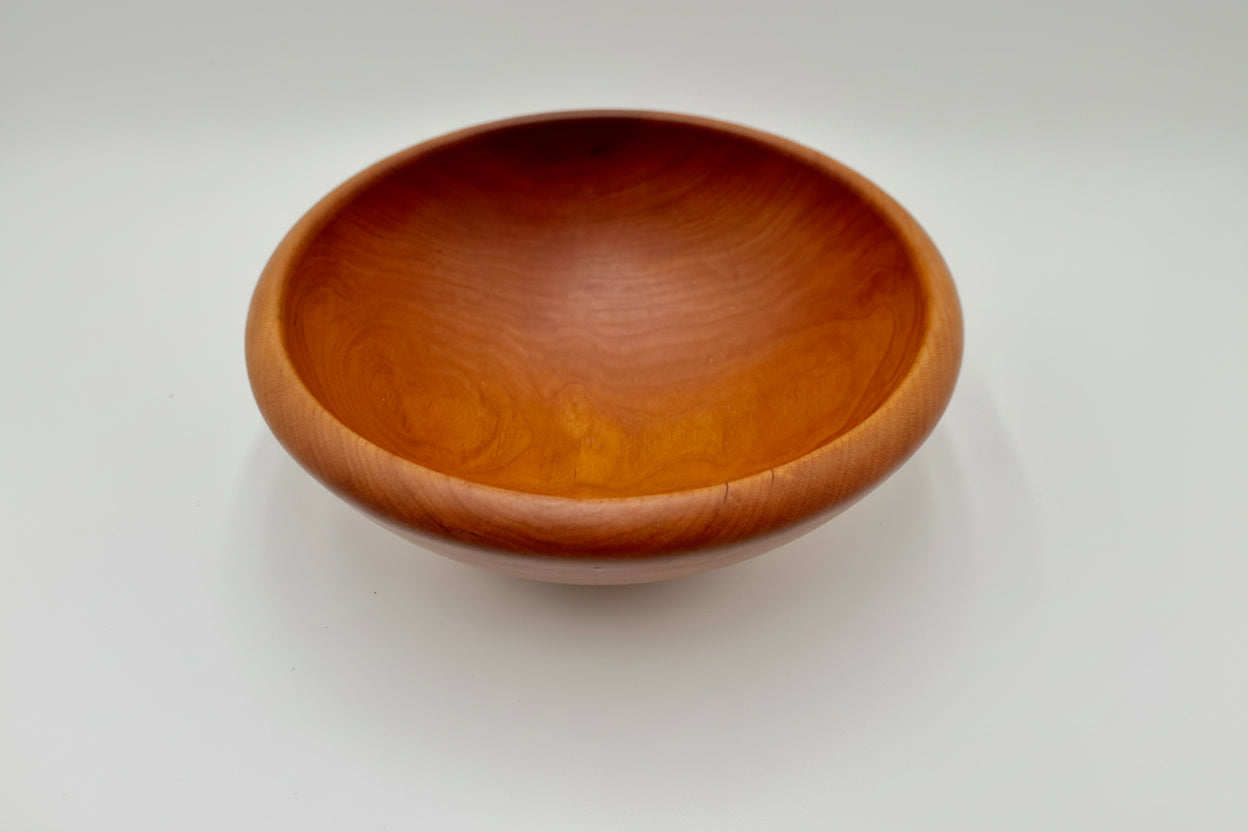 Hand-Turned Maine Cherry Wood Bowl by David Lancaster – Warm, Natural Elegance