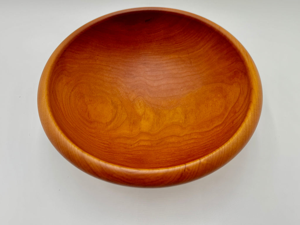 Hand-Turned Maine Cherry Wood Bowl by David Lancaster – Warm, Natural Elegance