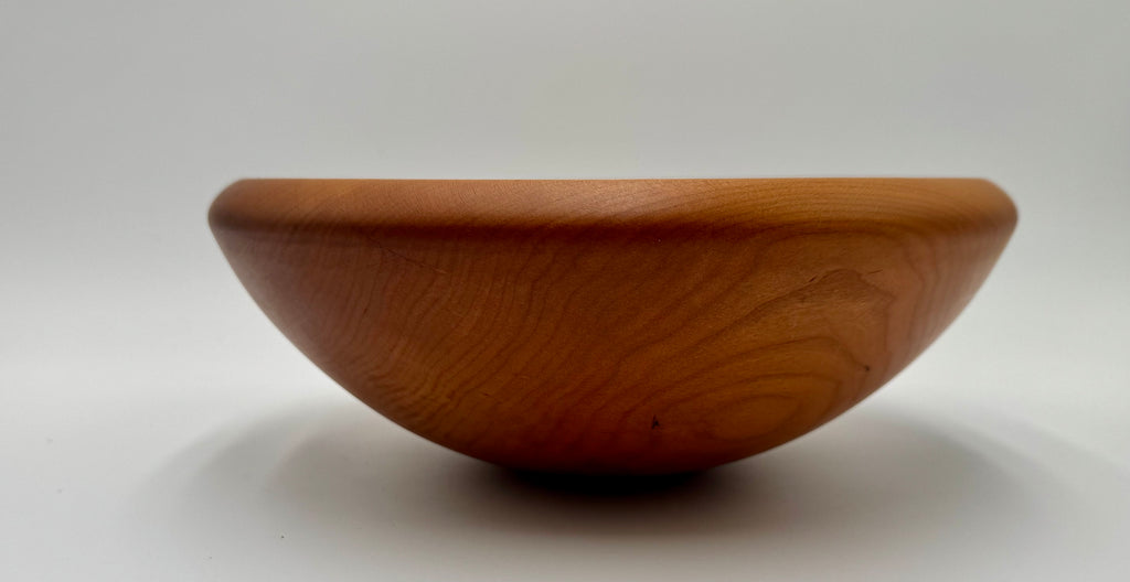 Hand-Turned Maine Cherry Wood Bowl by David Lancaster – Warm, Natural Elegance