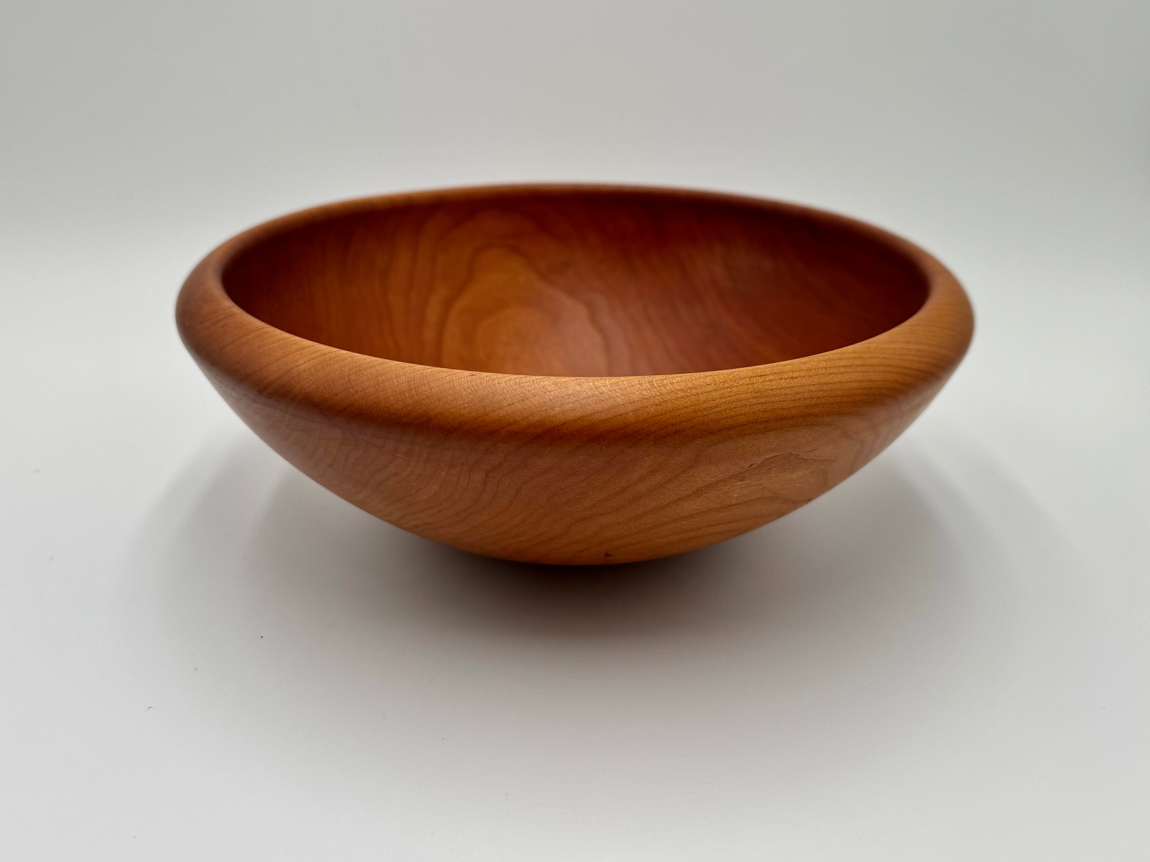 Hand-Turned Maine Cherry Wood Bowl by David Lancaster – Warm, Natural Elegance