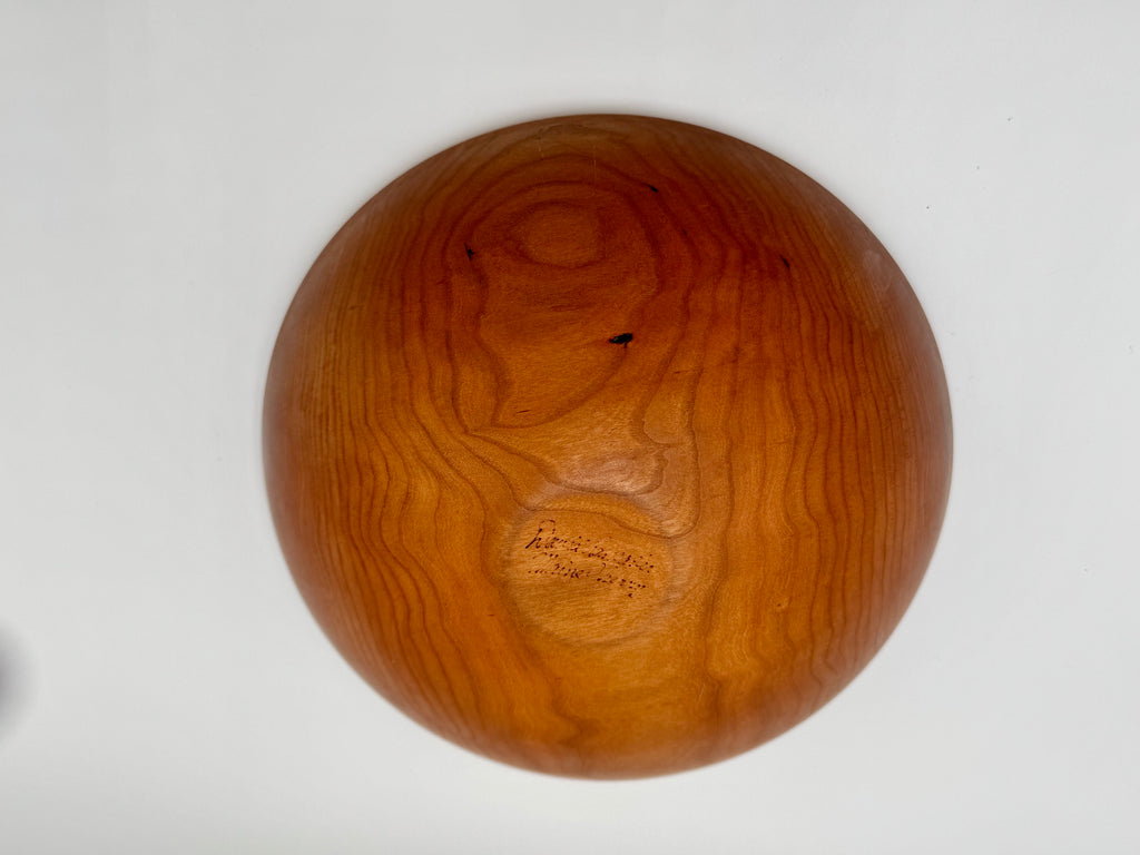 Hand-Turned Maine Cherry Wood Bowl by David Lancaster – Warm, Natural Elegance