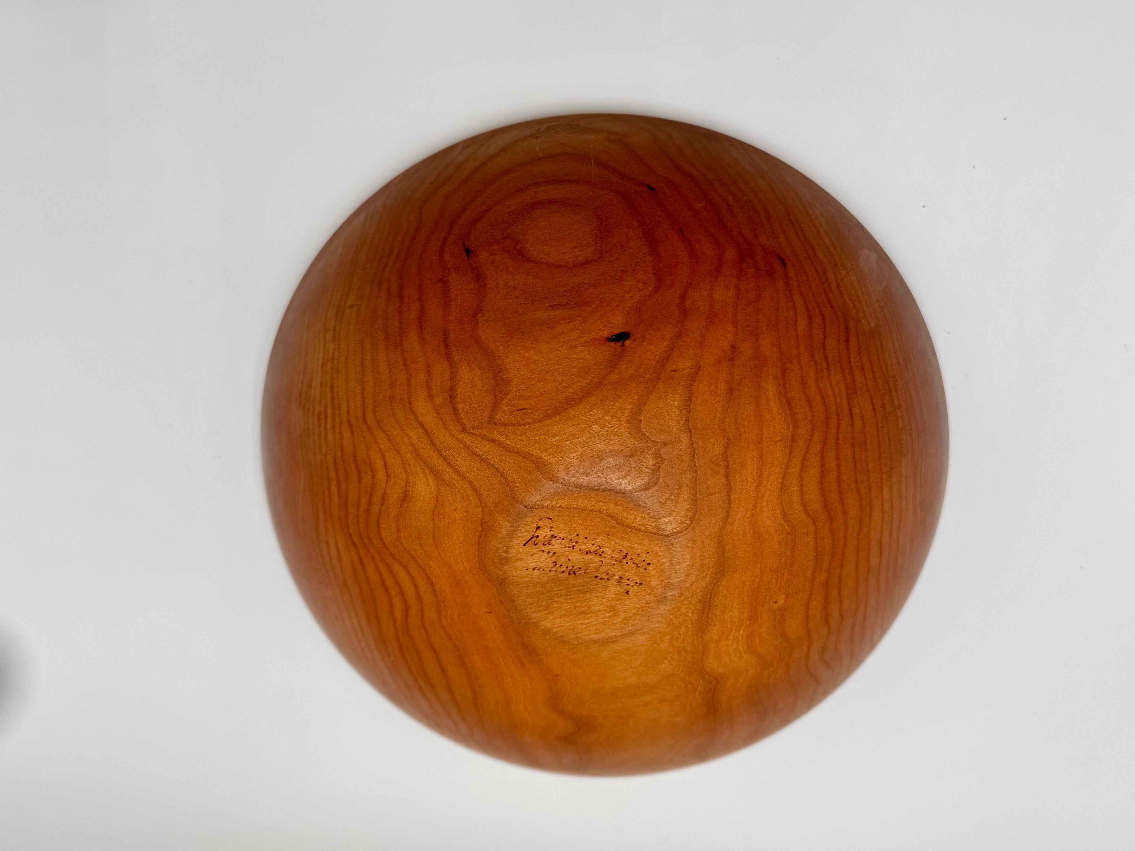 Hand-Turned Maine Cherry Wood Bowl by David Lancaster – Warm, Natural Elegance