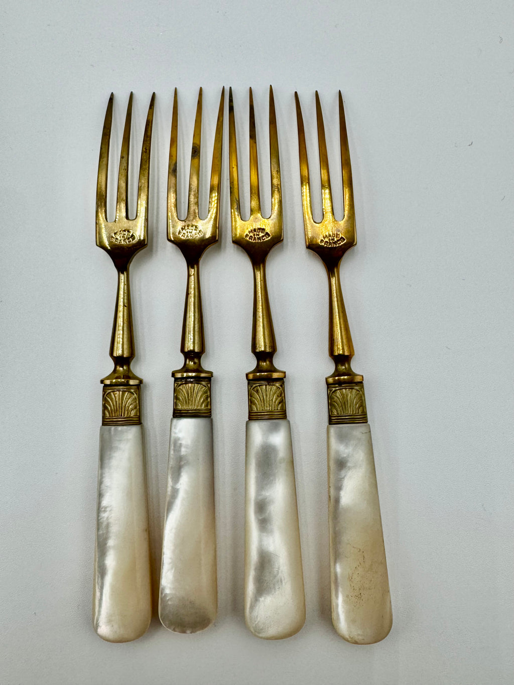 Vintage Neiman Marcus Fish Knife & Fork Set – Mother of Pearl Handles, Made in France, Original Box