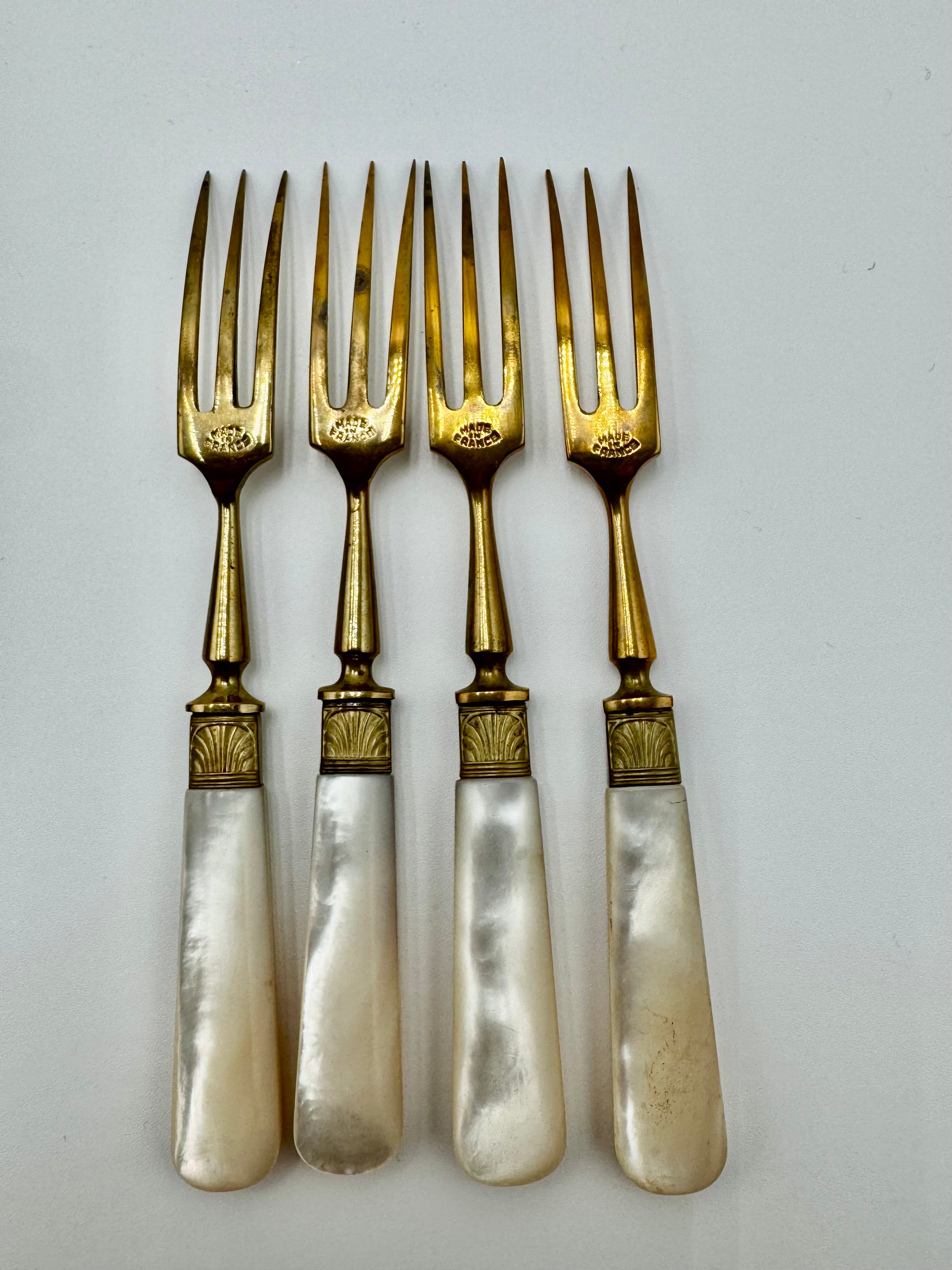 Vintage Neiman Marcus Fish Knife & Fork Set – Mother of Pearl Handles, Made in France, Original Box