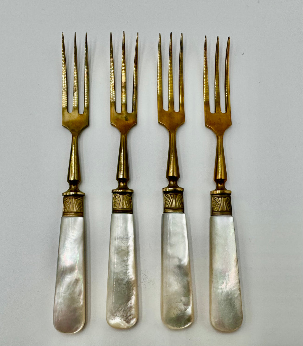 Vintage Neiman Marcus Fish Knife & Fork Set – Mother of Pearl Handles, Made in France, Original Box