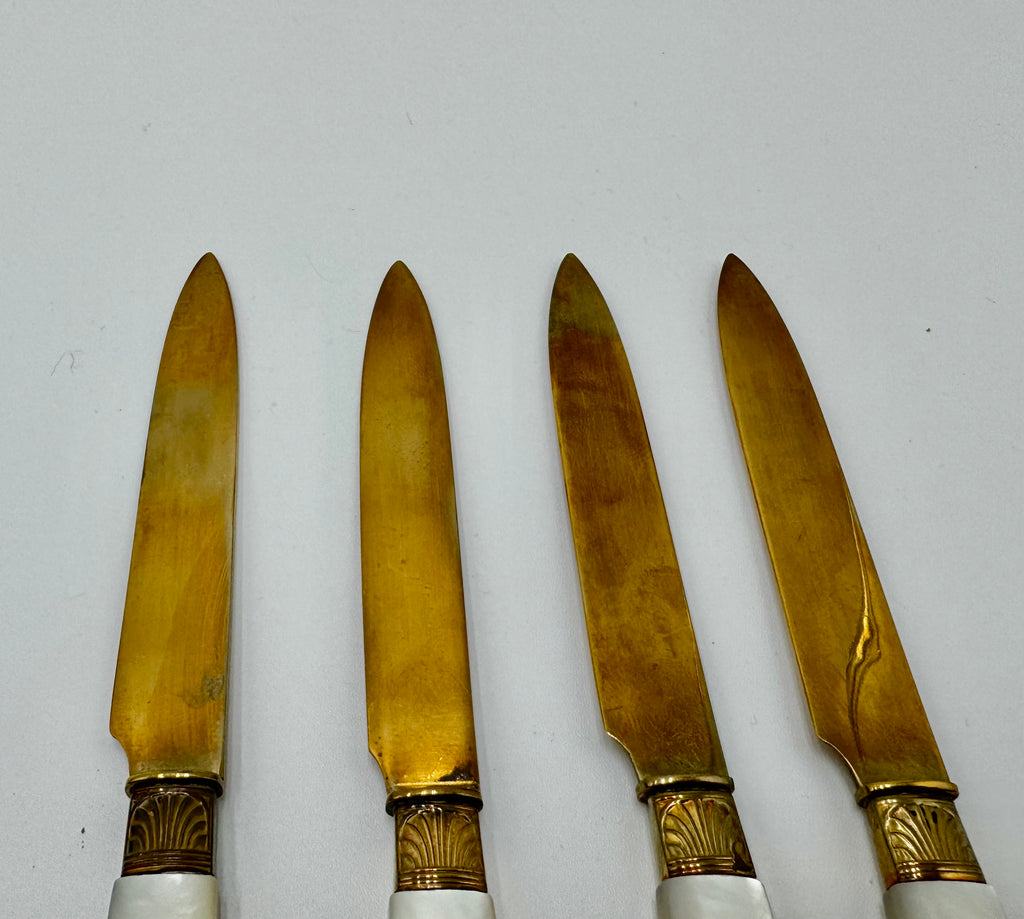 Vintage Neiman Marcus Fish Knife & Fork Set – Mother of Pearl Handles, Made in France, Original Box