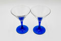 Vintage Luminarc French Martini Glasses – Cobalt Blue Stem, Set of 2