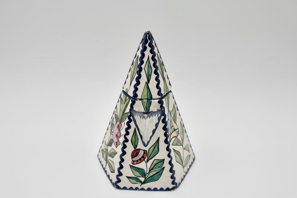 Funky Italian Hand-Painted Ceramic Teapot | Geometric Floral Art Teapot