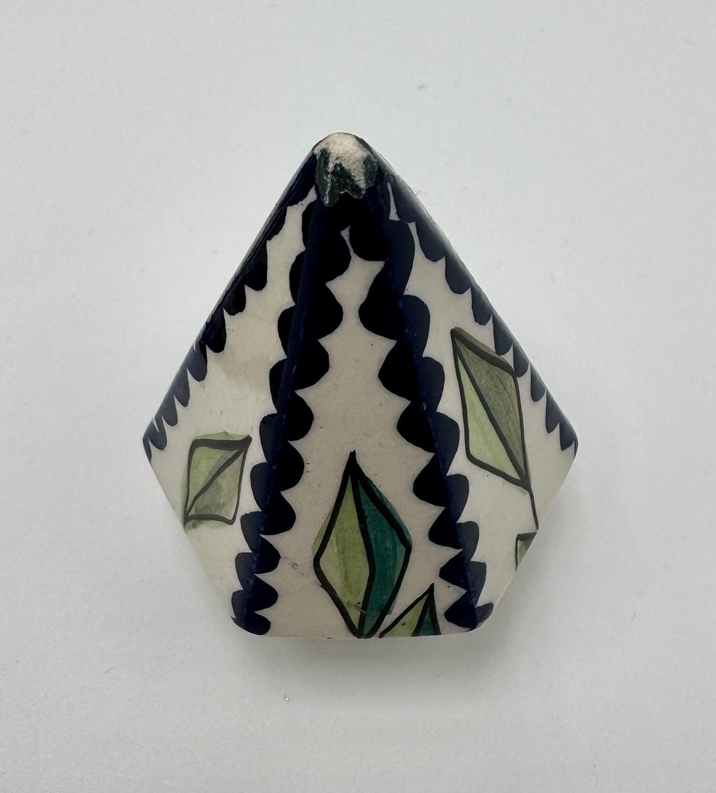 Funky Italian Hand-Painted Ceramic Teapot | Geometric Floral Art Teapot