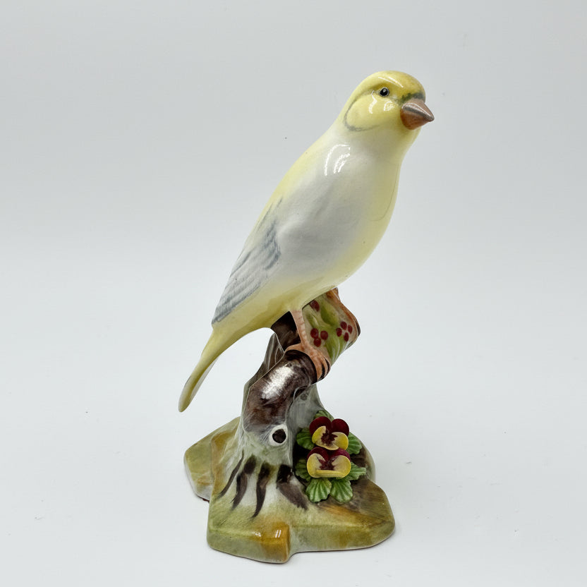 Adderley Bone China Yellow Songbird Figurine | Hand-Painted English Bird
