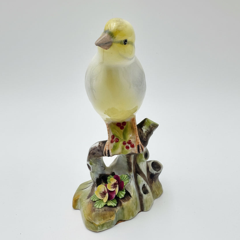 Adderley Bone China Yellow Songbird Figurine | Hand-Painted English Bird