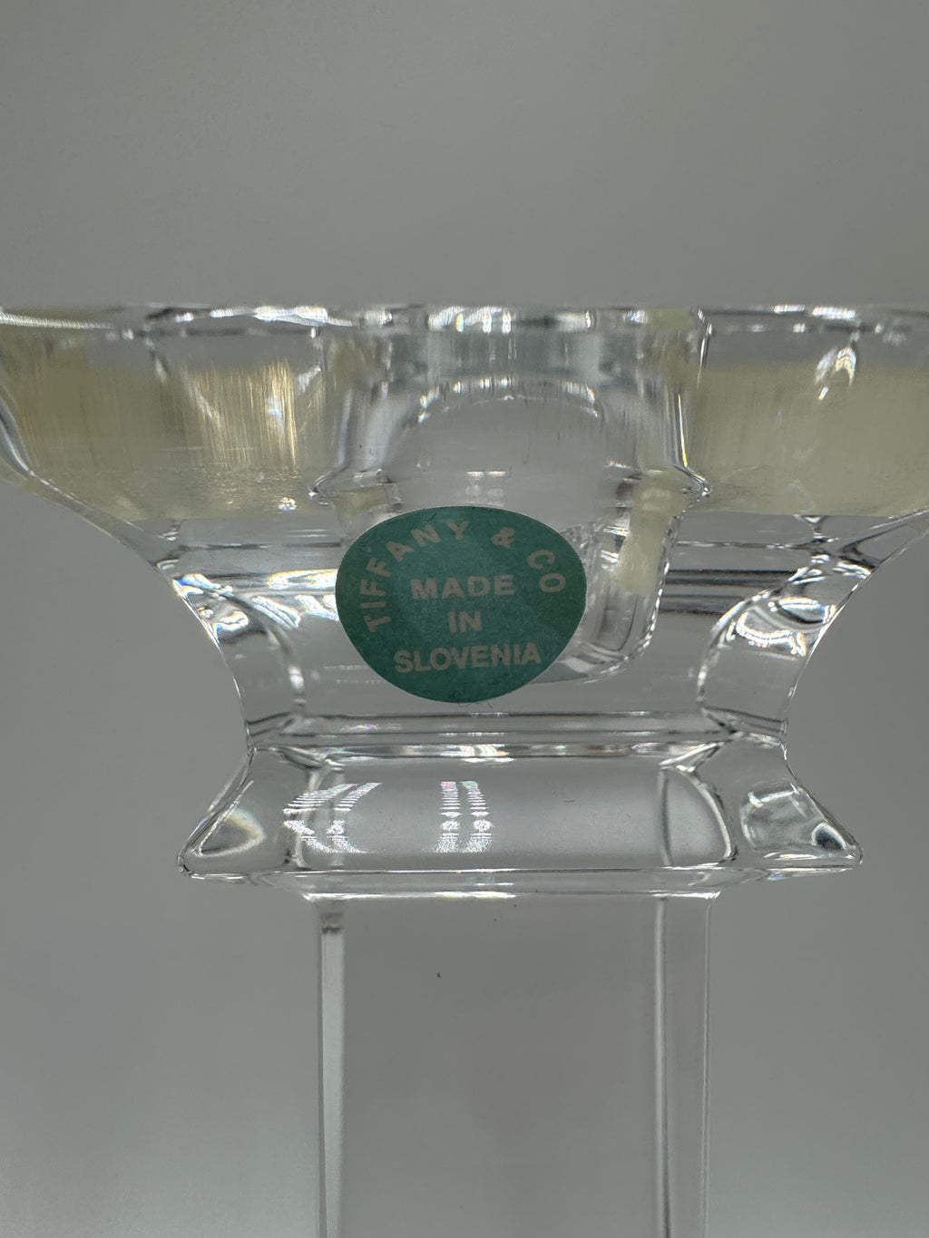 Tiffany & Co Crystal Candlesticks (Pair) | 10” Modern Column Candles