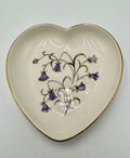 Spode England Heart Dish | Floral Trinket Dish with Gold Trim
