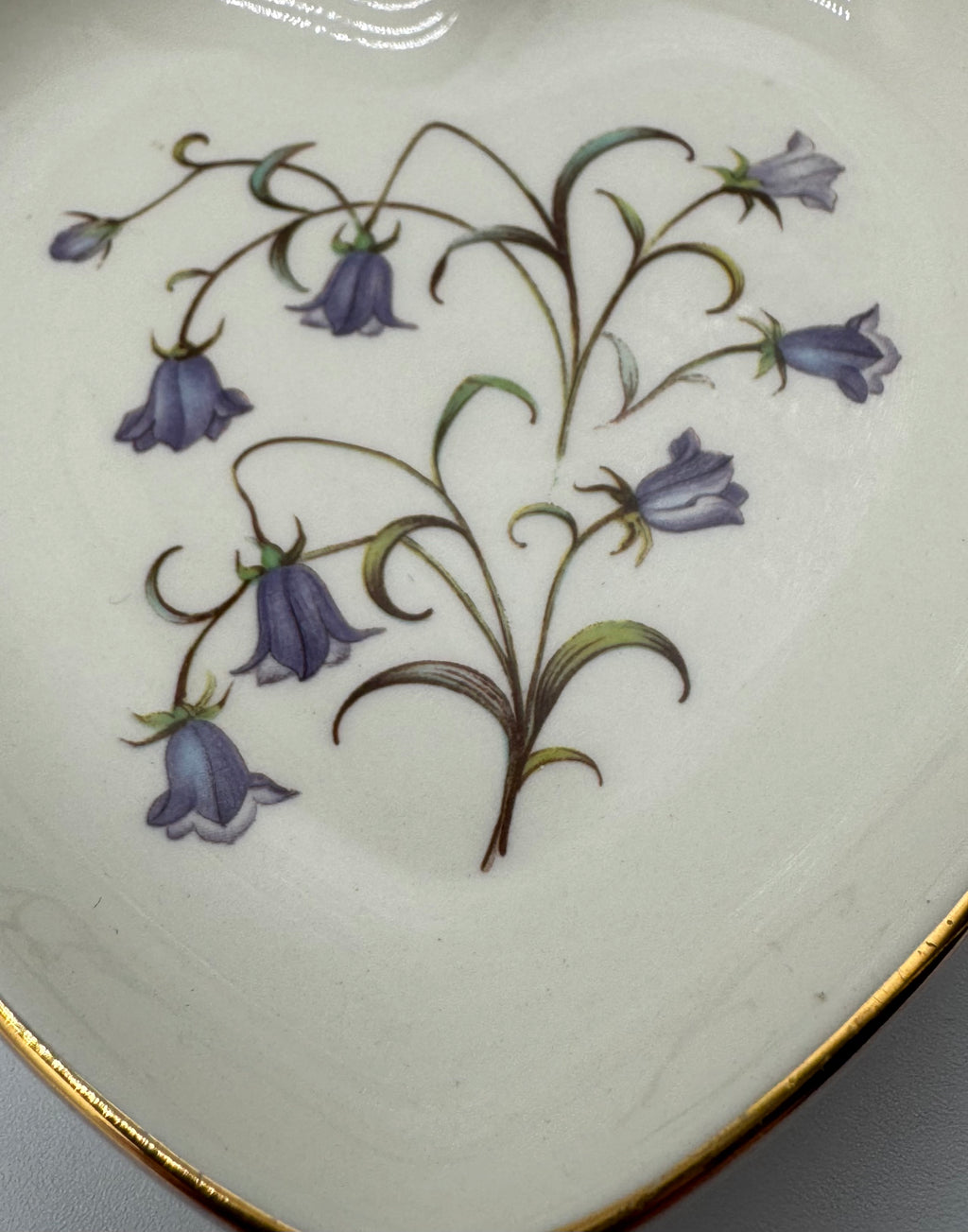 Spode England Heart Dish | Floral Trinket Dish with Gold Trim