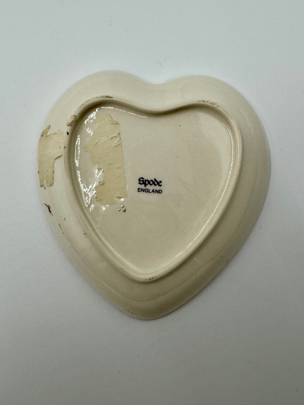 Spode England Heart Dish | Floral Trinket Dish with Gold Trim