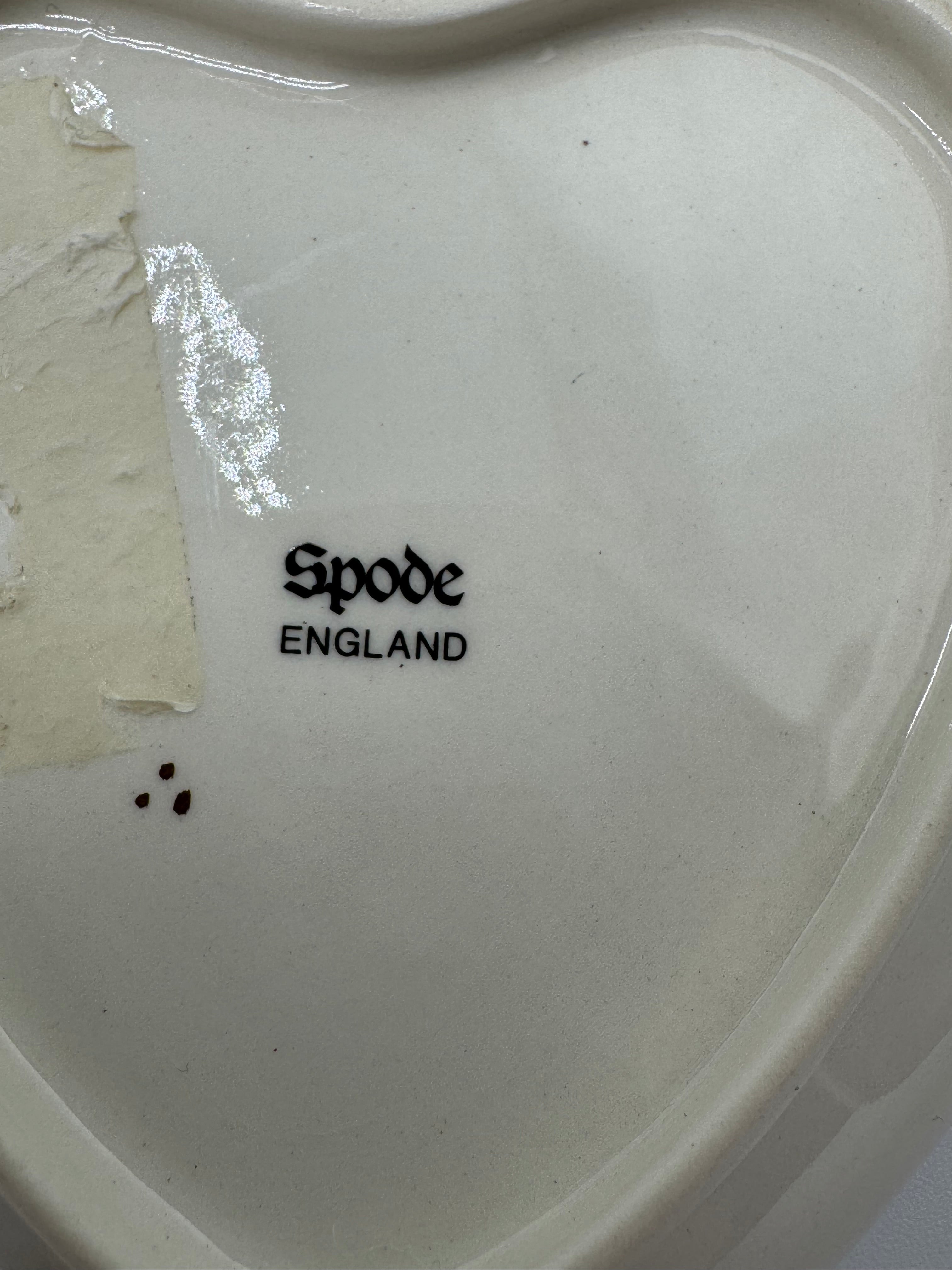 Spode England Heart Dish | Floral Trinket Dish with Gold Trim