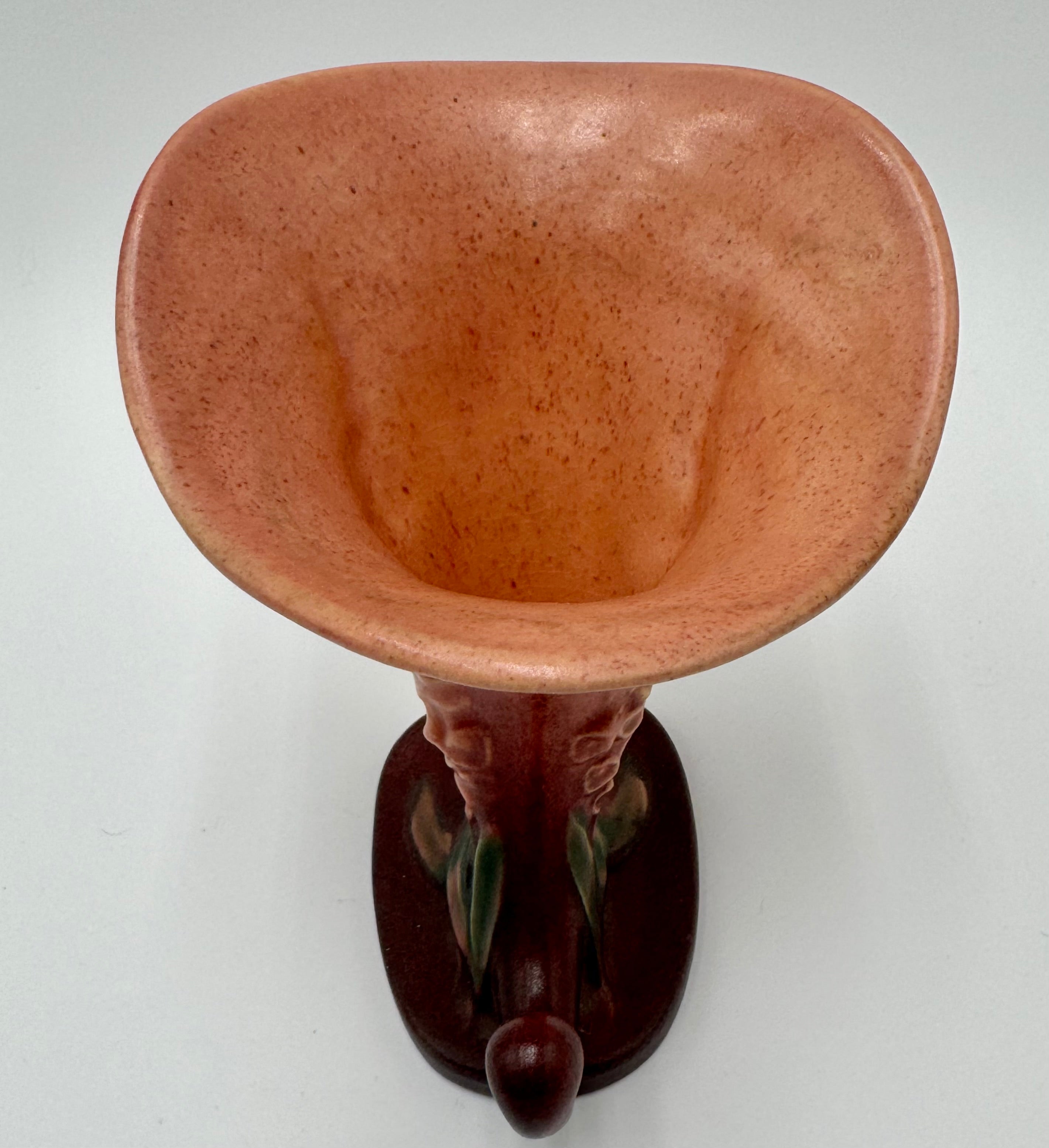 Roseville Pottery USA 163-6 Vase | Mid Century Art Pottery Floral Form