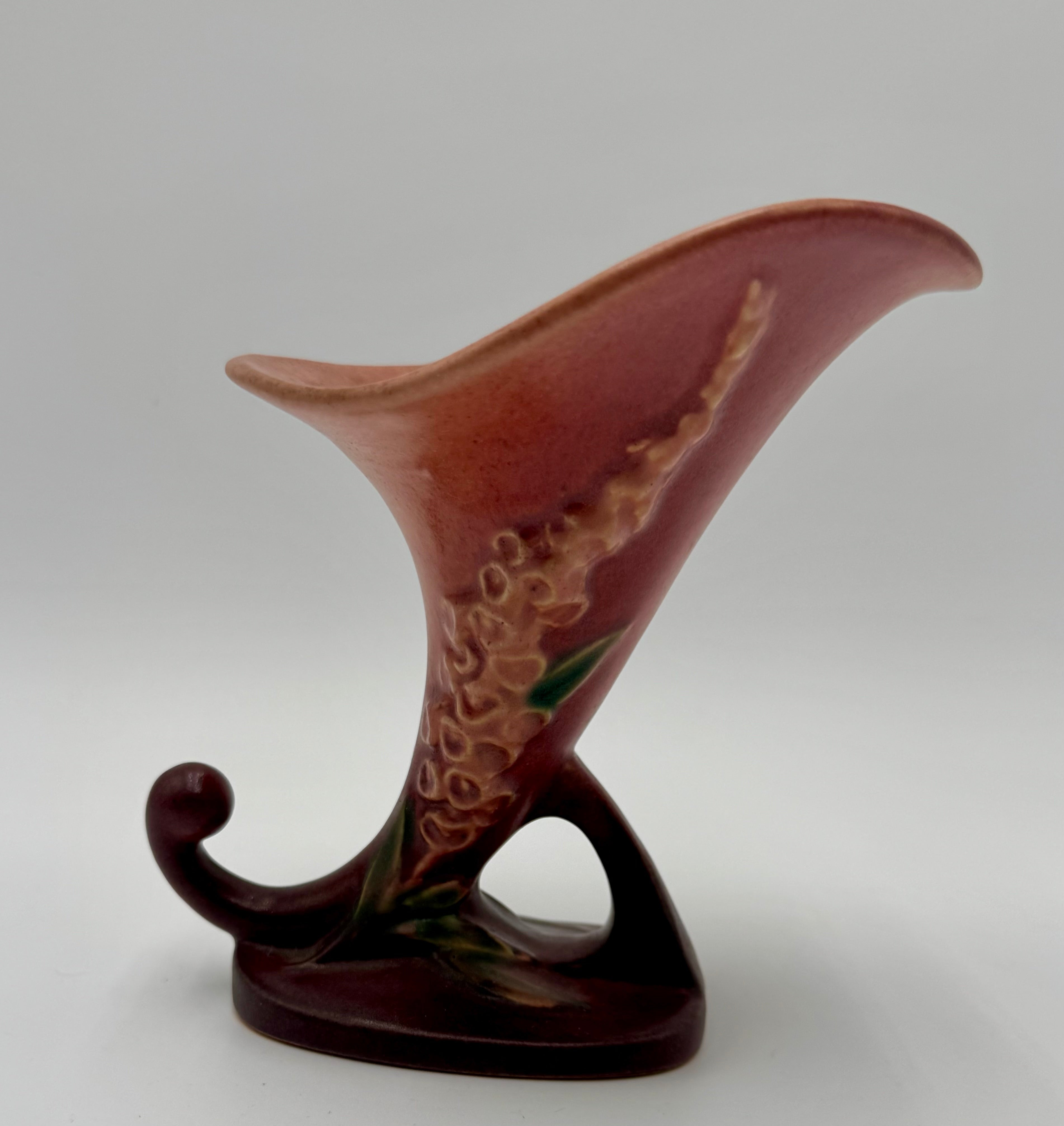 Roseville Pottery USA 163-6 Vase | Mid Century Art Pottery Floral Form