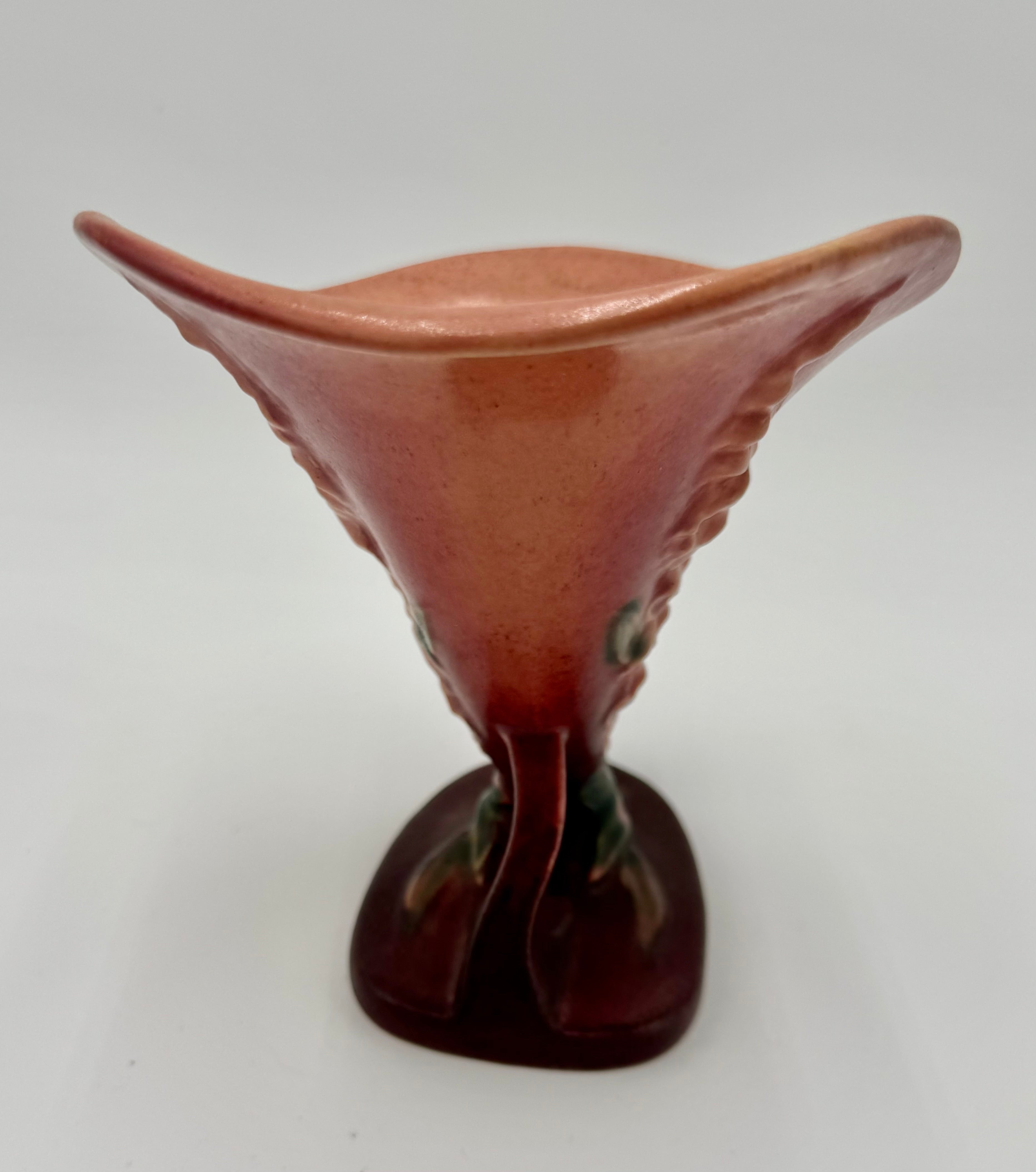 Roseville Pottery USA 163-6 Vase | Mid Century Art Pottery Floral Form