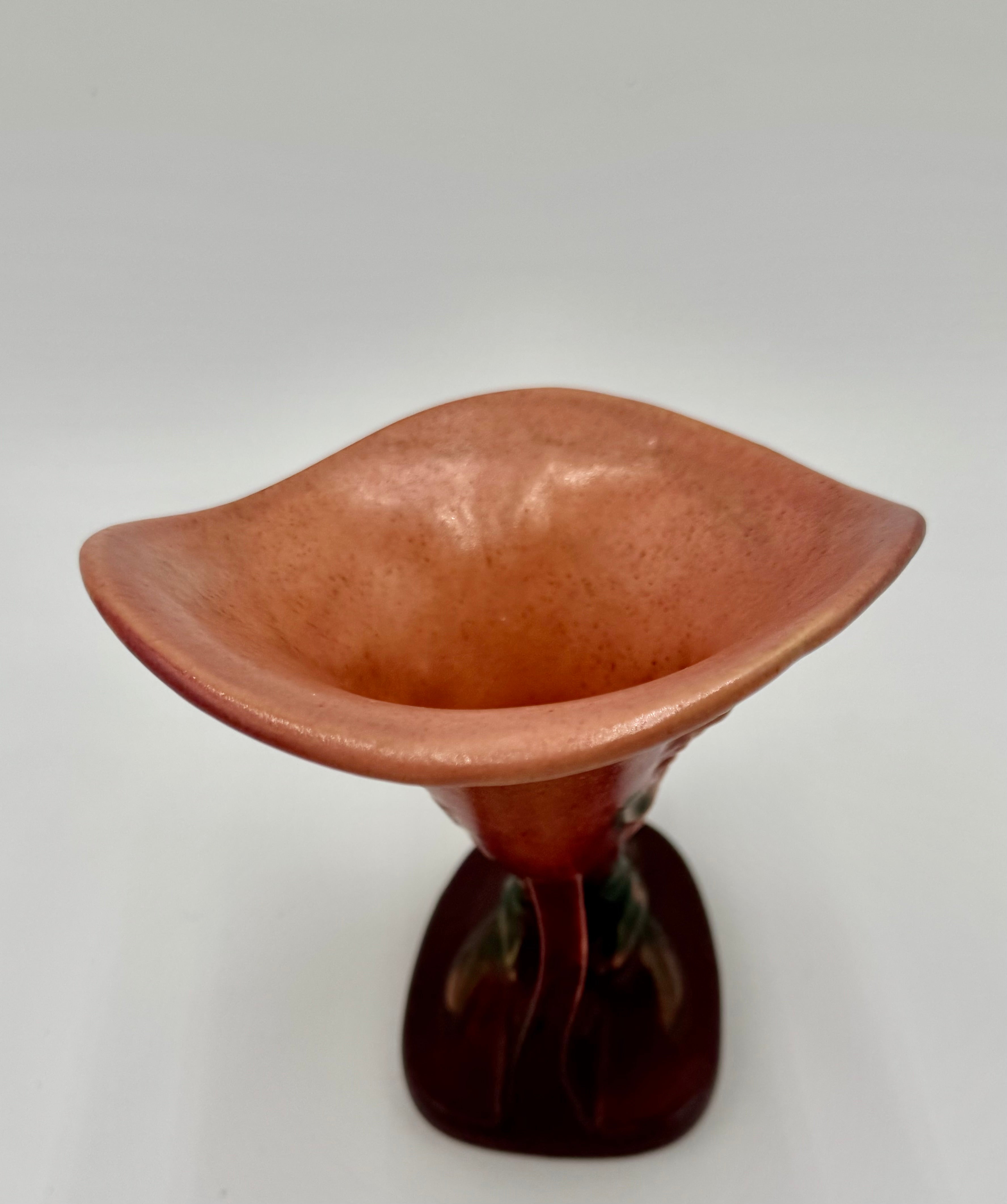 Roseville Pottery USA 163-6 Vase | Mid Century Art Pottery Floral Form