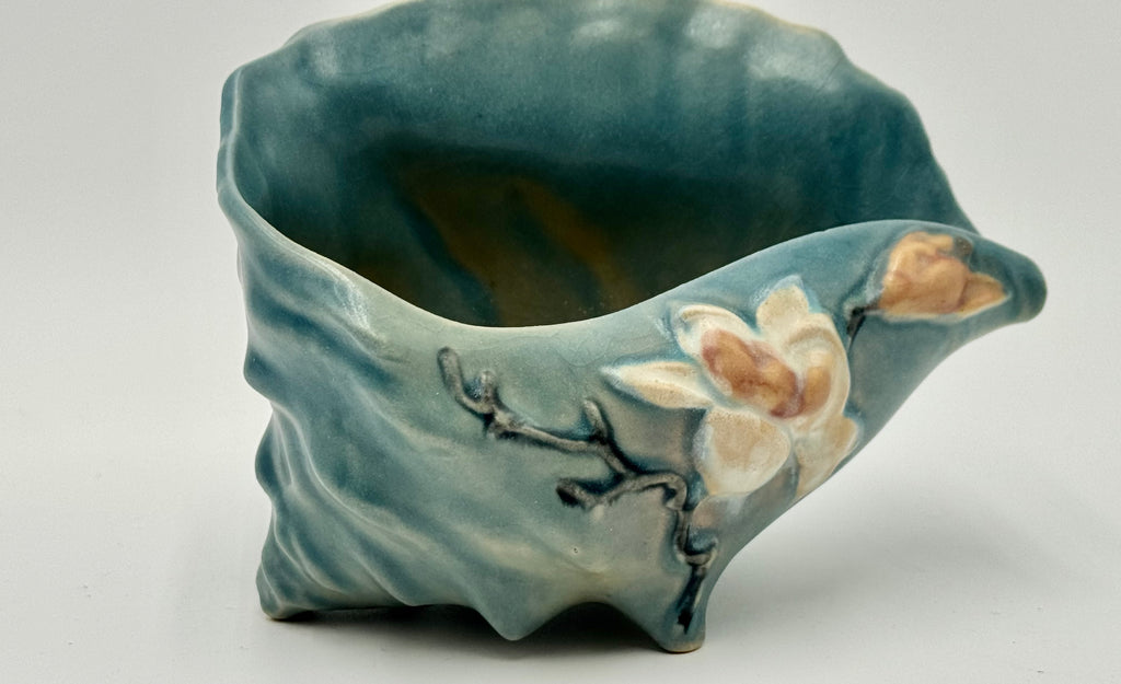 Roseville Magnolia 1153-6 Planter | Blue Green Art Pottery Bowl