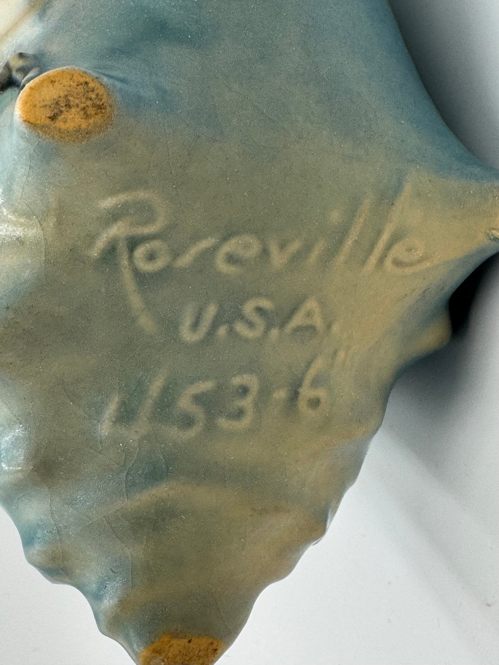 Roseville Magnolia 1153-6 Planter | Blue Green Art Pottery Bowl