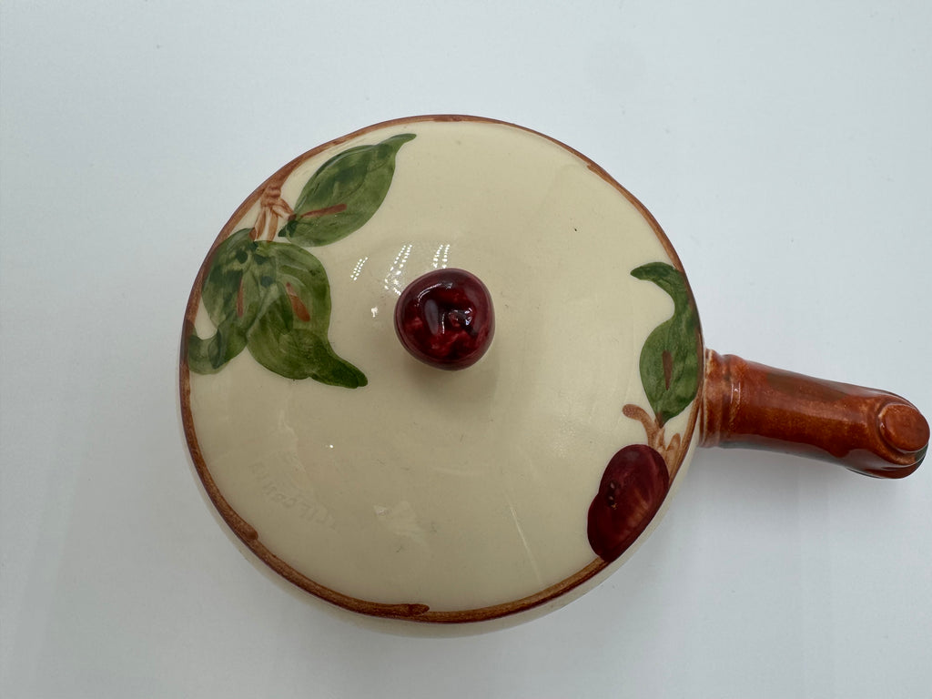 Vintage Franciscan Apple Covered Pots (Set of 2) | Hand Painted California Pottery Jam or Sugar Bowls