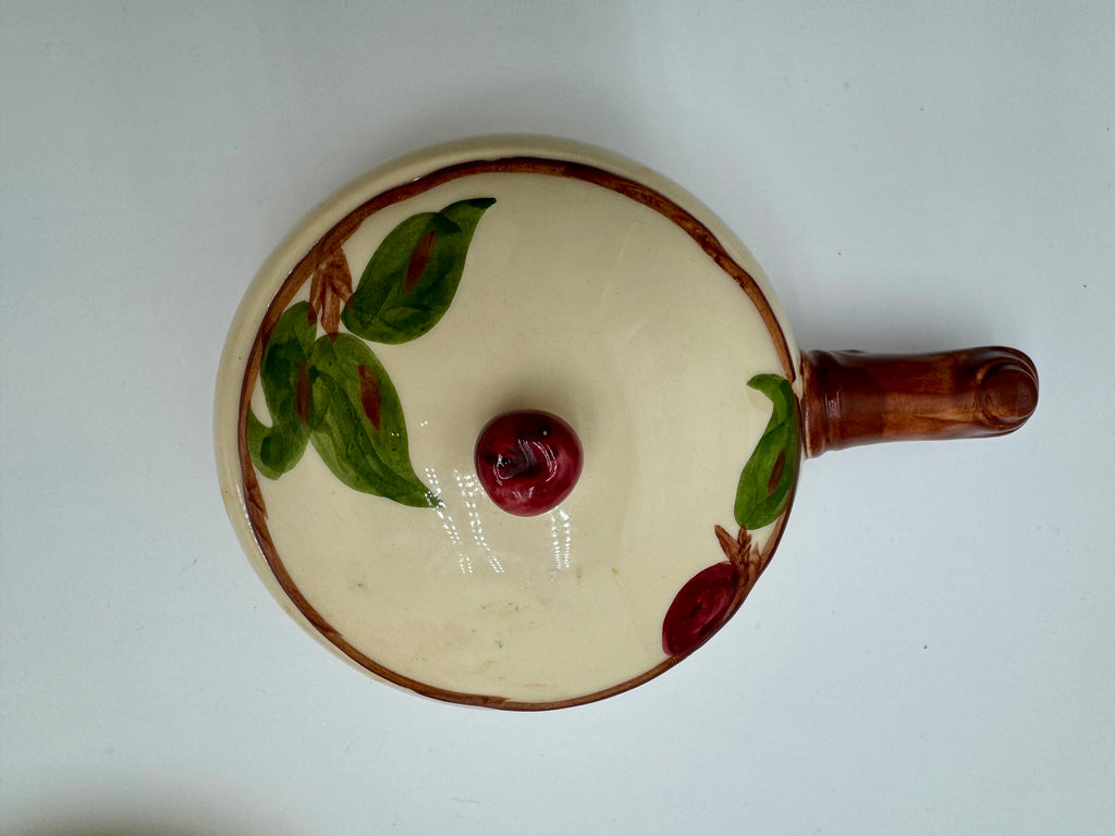 Vintage Franciscan Apple Covered Pots (Set of 2) | Hand Painted California Pottery Jam or Sugar Bowls