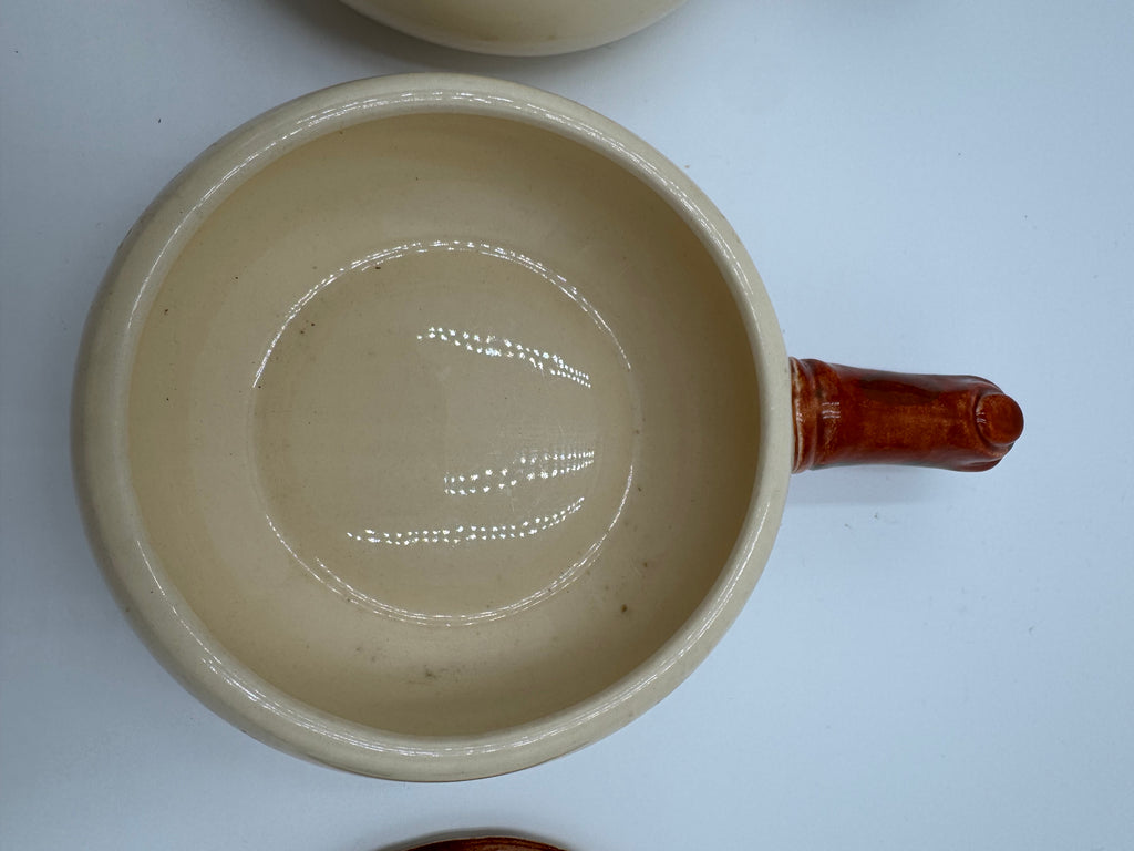 Vintage Franciscan Apple Covered Pots (Set of 2) | Hand Painted California Pottery Jam or Sugar Bowls
